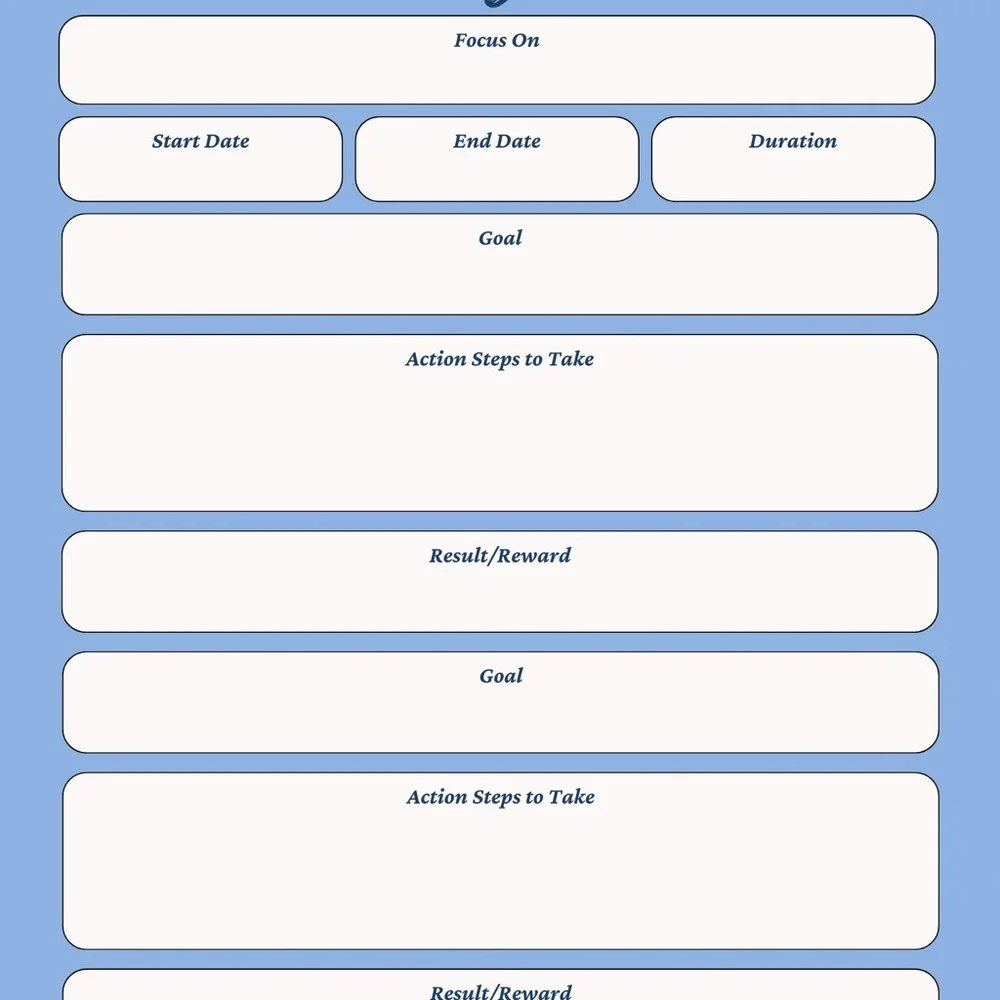 The Progress Goals All-in-One Planner - Blue Floral Design